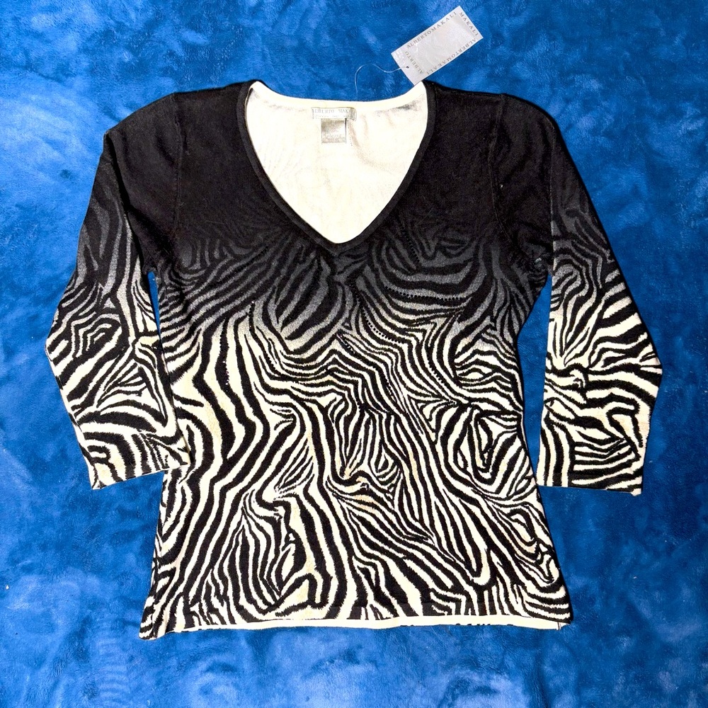 Alberto Makali Funky Zebra Print Top